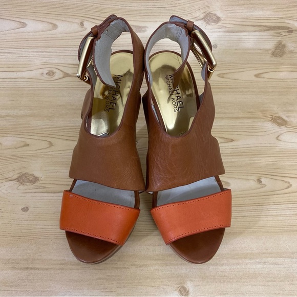Michael Kors Ankle Strap Open Toe Platform Heeled Sandals Womens Shoes 8.5 M - Picture 2 of 12